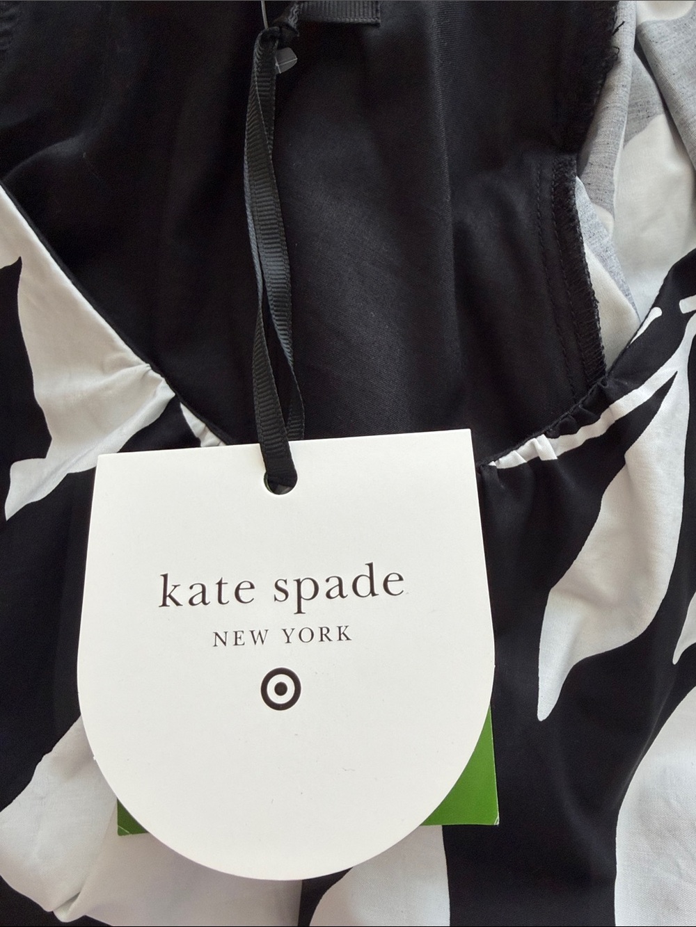 kate spade Black and White Floral Long Sleeve Shift Dress - Picture 6 of 8